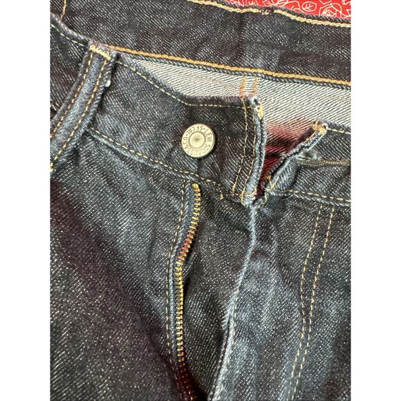 Levis 514 Jeans Mens 34x30 Blue Dark Wash Cotton Stretch Straight Slim Denim V1 - Picture 5 of 7